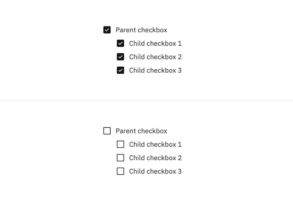 Checking and unchecking the parent checkbox.